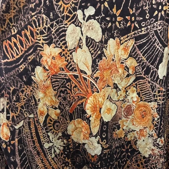 NWOT Soft Surroundings Multicolor Floral 3/4 length Sleeve Dress - Picture 3 of 8